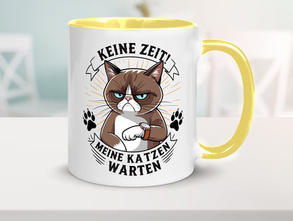 Keine Zeit meine Katzen Warten | Schwarze Katze Geschenkidee Tierliebhaber