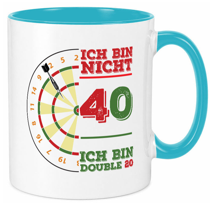 Ich bin nicht 40 double 80 | Dart spieler Geschenkidee Humor Tasse