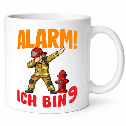 9. Geburtstag | 9 Jahre Feuerwehr Junge lustig Geschenkidee Geschenk Tasse