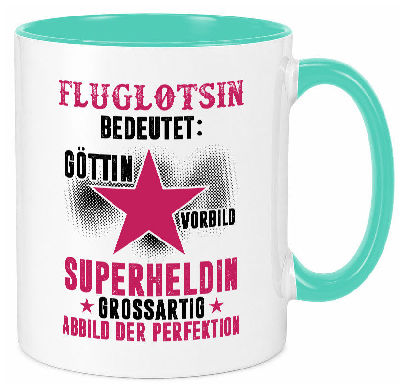 Bedeutung von Fluglotsin | Flughafen Flugverkehr Geschenkidee Humor Tasse