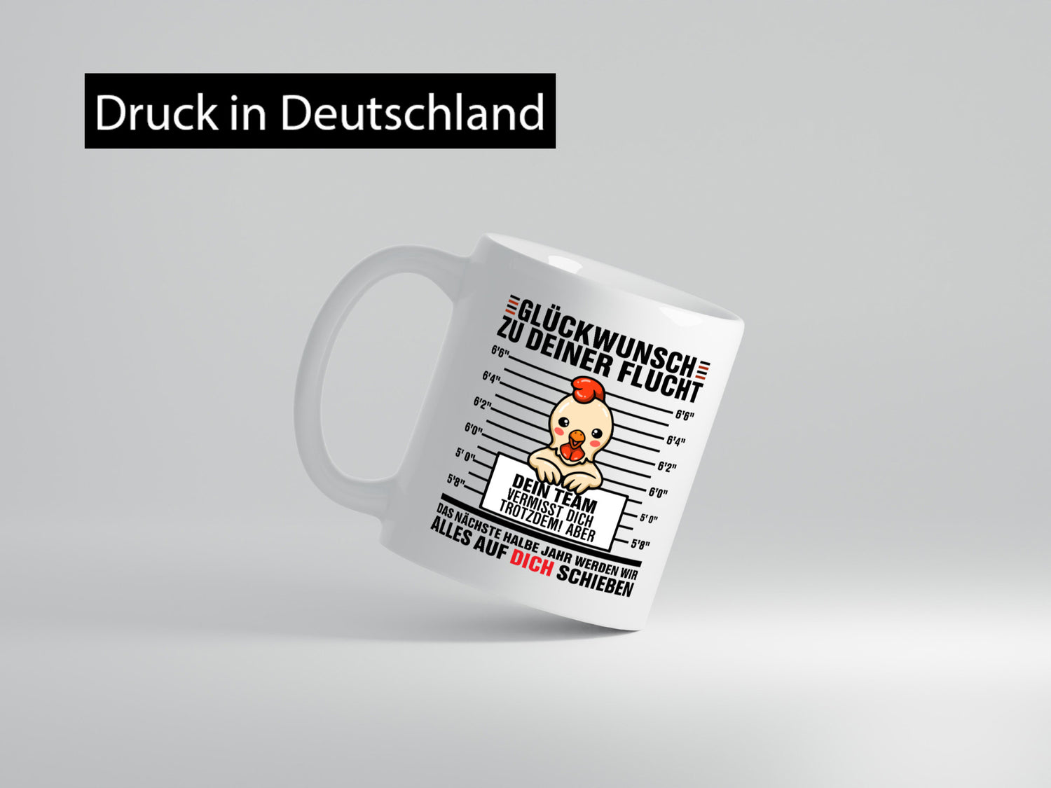 Glückwunsch zu deiner Flucht | Abschiedgeschenk Geschenkidee Humor Tasse