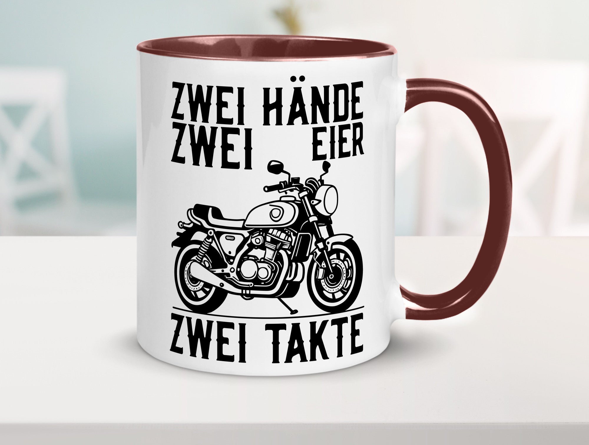 Zwei Hände | Zweitaktmotor Motorrad Moped Biker Geschenkidee Humor Tasse