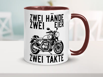 Zwei Hände | Zweitaktmotor Motorrad Moped Biker Geschenkidee Humor Tasse