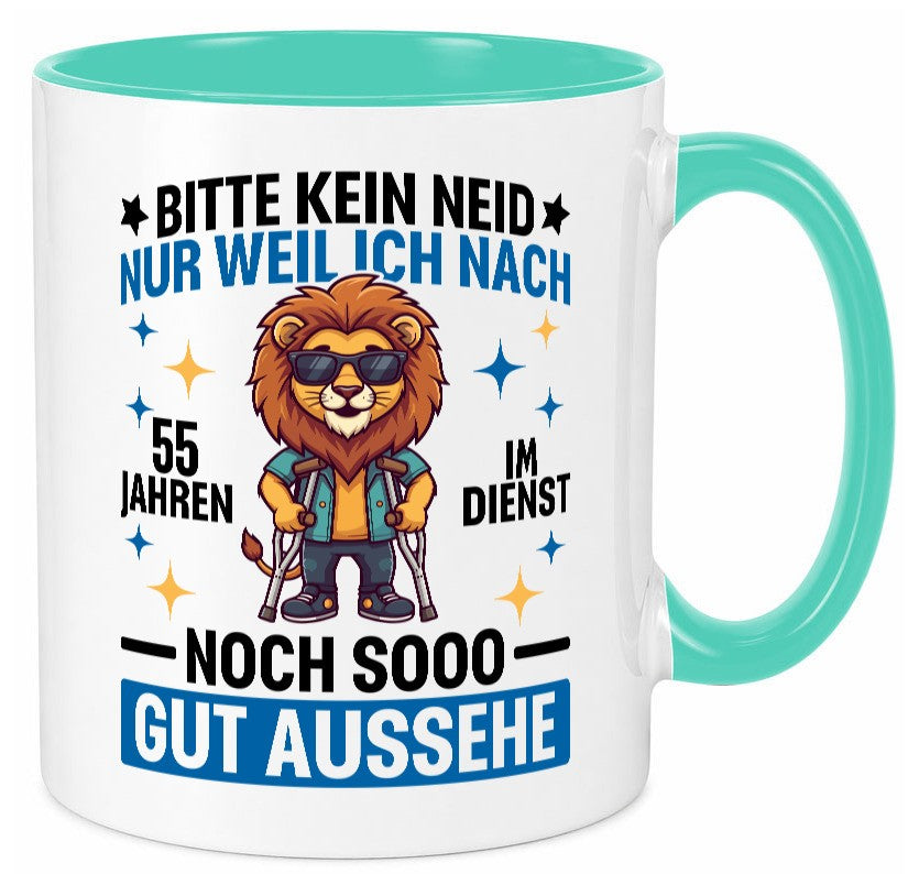 55 Jahre im Dienst | Arbeitsjubiläum Arbeit Geschenk Kollegen Büro lustiger Tasse