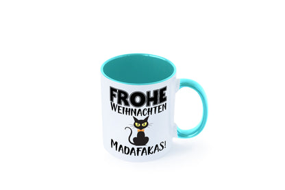 Frohe Weihnachten Madafakas! | Katze Tasse Vintage lustiger Spruch Geschenk