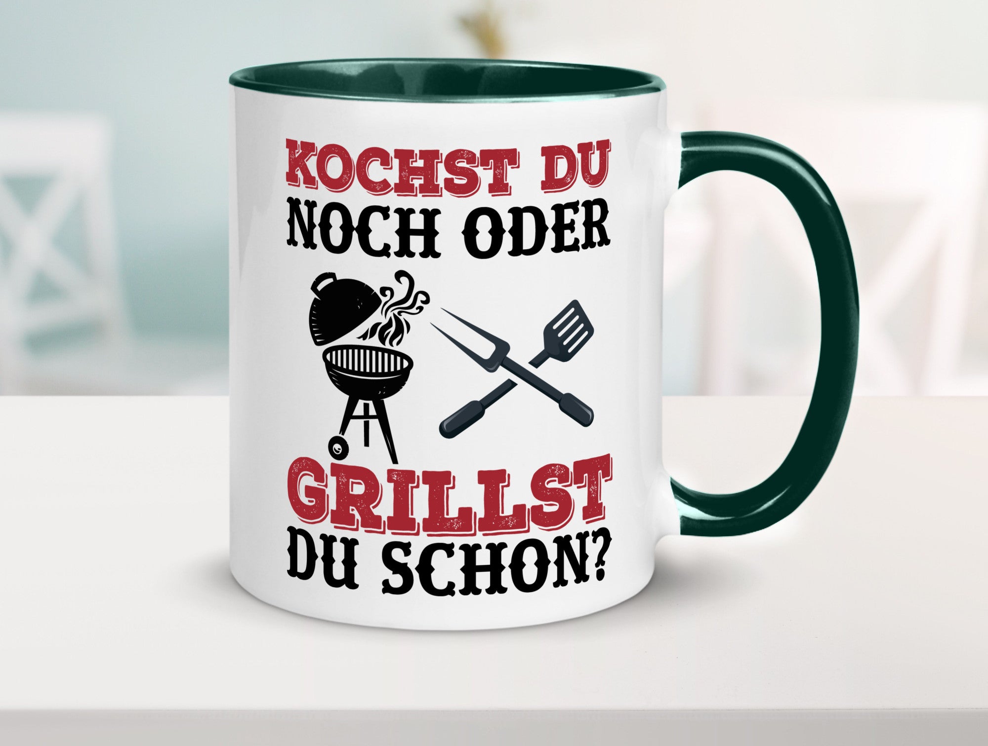 Grillst du schon? | Spruch Tasse Grillen Männer Geschenkidee Humor