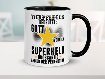 Bedeutung von Tierpfleger | Pflegeberuf Tierheim Humor Arbeit Kollegen Büro Tasse