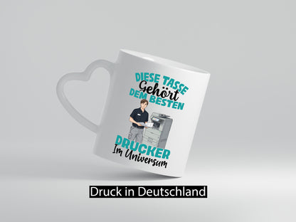 Im Universum: Drucker | Druckerei Print Medien Geschenkidee Humor Tasse