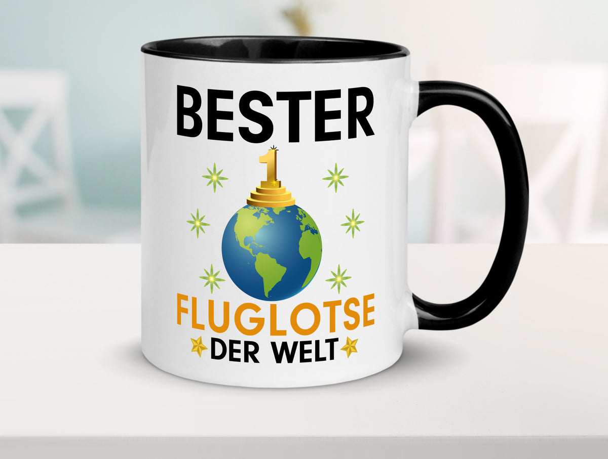 Welt Bester Fluglotse | Flugverkehr Flughafen lustiger Spruch Geschenk Humor Tasse