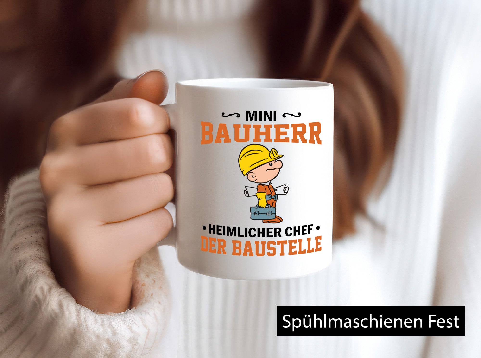 Mini Bauherr Heimlicher Chef | Bauen bagger lustig Arbeit Kollegen Büro