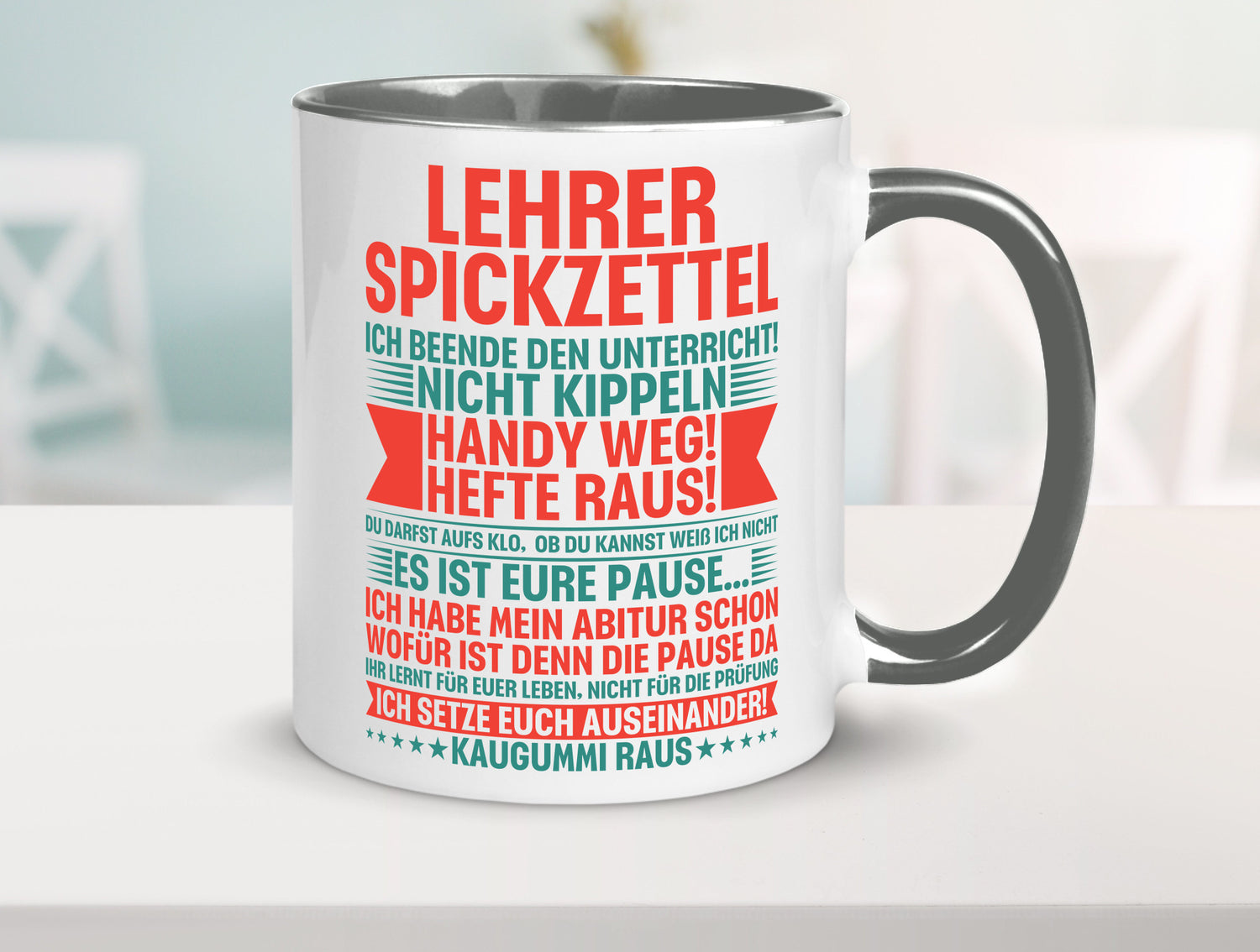 Lehrer Spickzettel | Beruf Tasse lustiger Spruch vl4 lustig Arbeit Kollegen