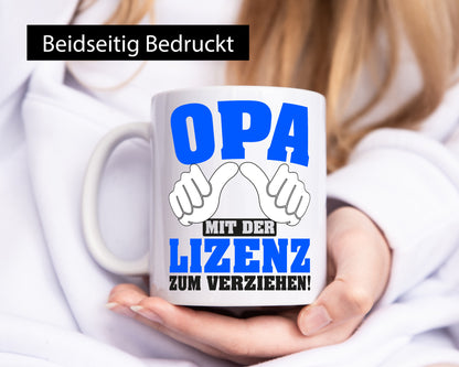 Opa mit Lizenz | Spruch Großvater Geschenk Familie Geschenkidee lustiger Tasse