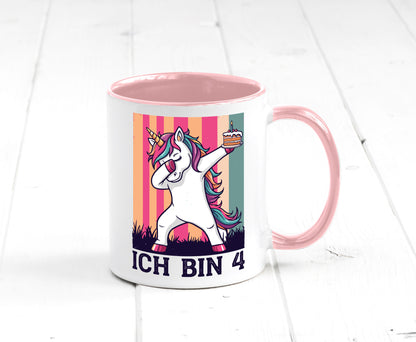 4 Geburtstag | Einhorn Damping Mädchen lustig Geschenkidee Geschenk Tasse