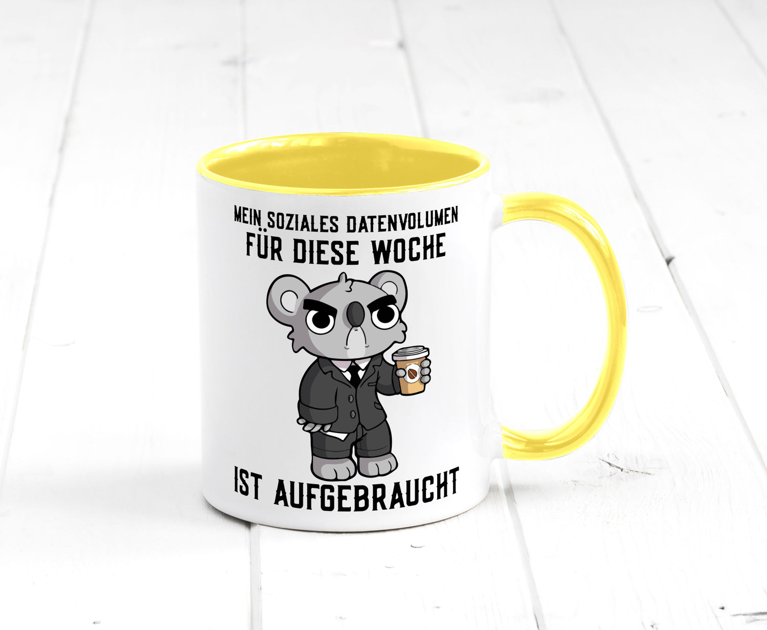 Soziales Datenvolumen | wütender Bär Einzelgänger Nerd Geschenkidee Humor Tasse