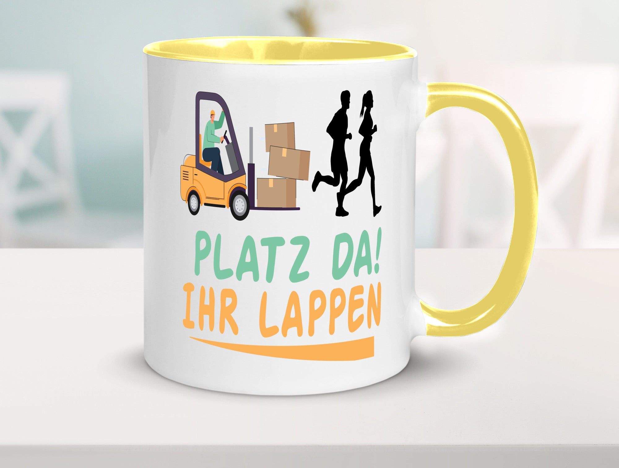 Platz da ihr Lappen | Stapler Fahrer Humor Geschenkidee Tasse