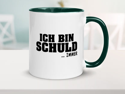 Ich bin Schuld | Schwarze Schaff lustig Humor Geschenkidee Geschenk Tasse