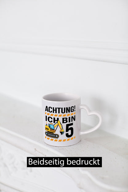5 Geburtstag Ich bin | Bagger Junge Humor Geschenkidee Tasse
