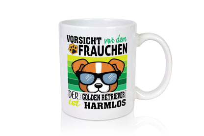 Vorsicht vor dem Frauchen Golden Retriever ist Harmlos lustiger Spruch Geschenk