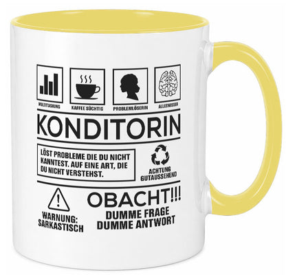 Achtung Probleme Konditorin | Konditorei lustiger Spruch Geschenk Humor