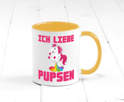 Ich liebe pupsen | Einhorn Pups lustiger Spruch Humor Geschenkidee Tasse