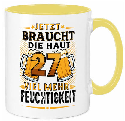 27 braucht die haut mehr Feuchtigkeit | 27. Geburtstag lustig Geschenkidee Tasse