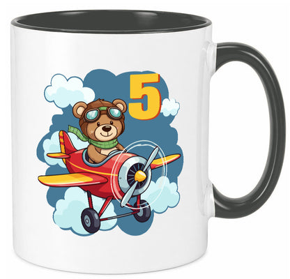 5. Geburtstag | 5 Jahre Kinder Pilot Flugzeug Geschenkidee Humor Tasse