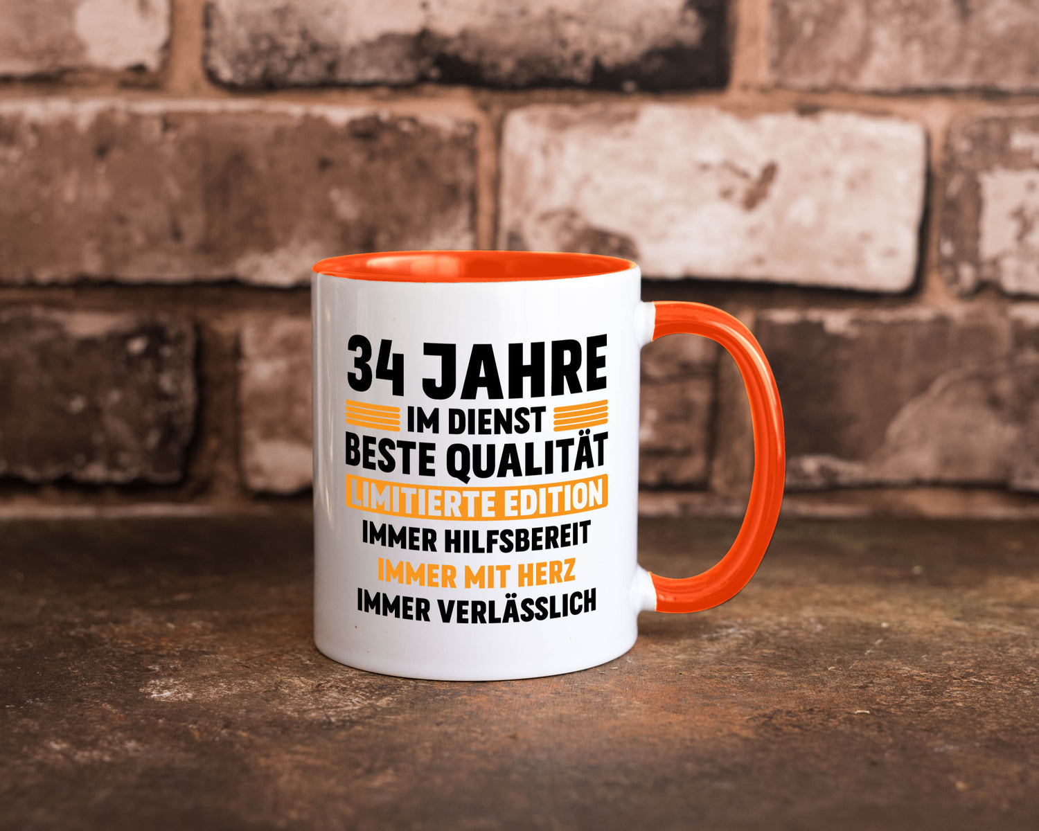 34 Jahre im Dienst | Jubiläum Arbeit v2 Humor Kollegen Büro Geschenkidee Tasse