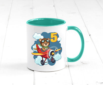 5. Geburtstag | 5 Jahre Kinder Pilot Flugzeug Geschenkidee Humor Tasse