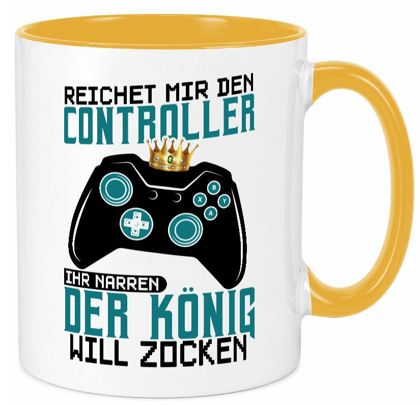 Der König will Zocken | Gamer lustiger Spruch Geschenk Humor Geschenkidee Tasse