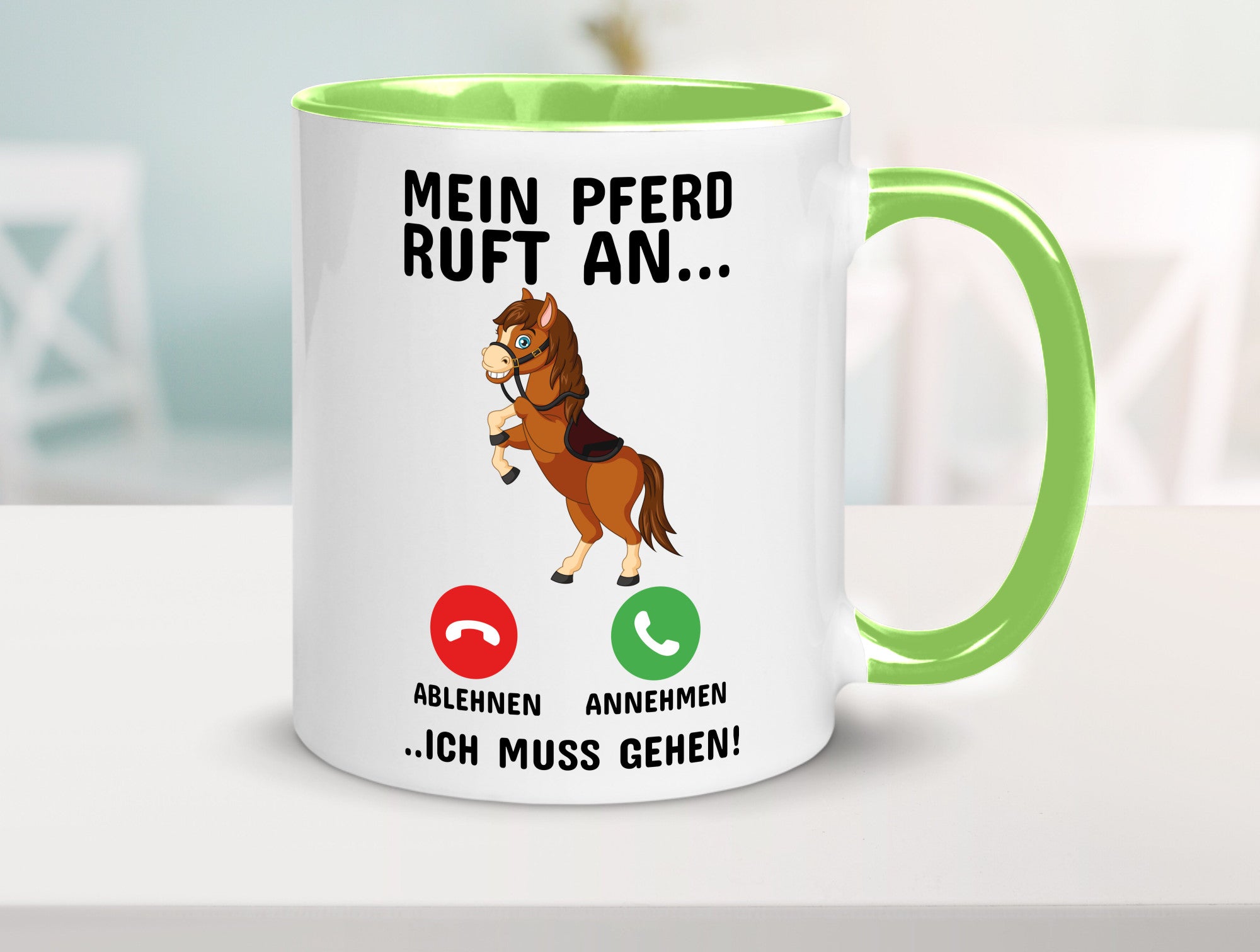 Mein Pferd ruft an Humor Geschenkidee Tasse