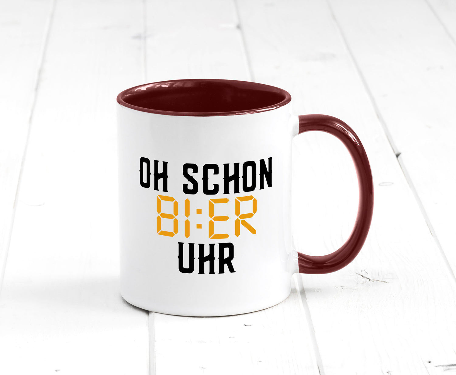 Oh schon Bier Uhr | Biertrinker Party Feiern Pils Humor Geschenkidee Tasse
