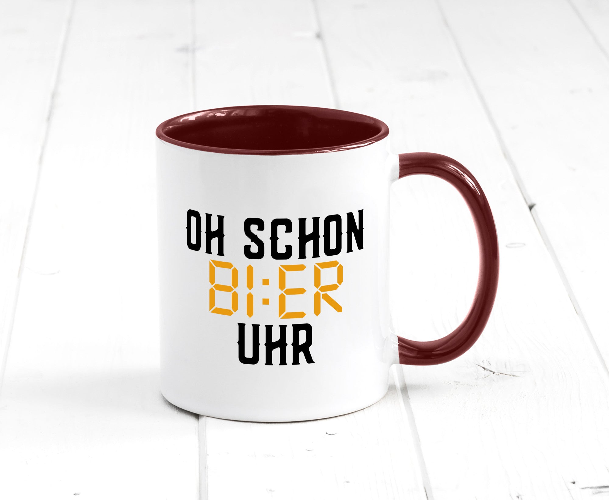 Oh schon Bier Uhr | Biertrinker Party Feiern Pils Humor Geschenkidee Tasse
