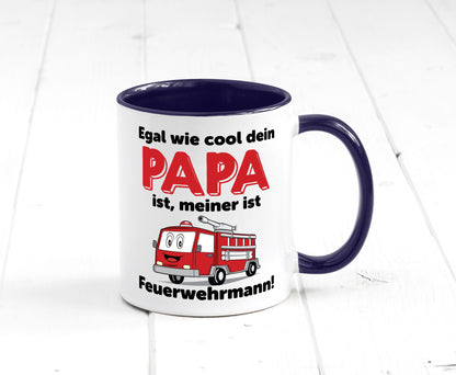 Cooler Papa | Feuerwehrmann Bester der Welt Humor Geschenkidee Tasse
