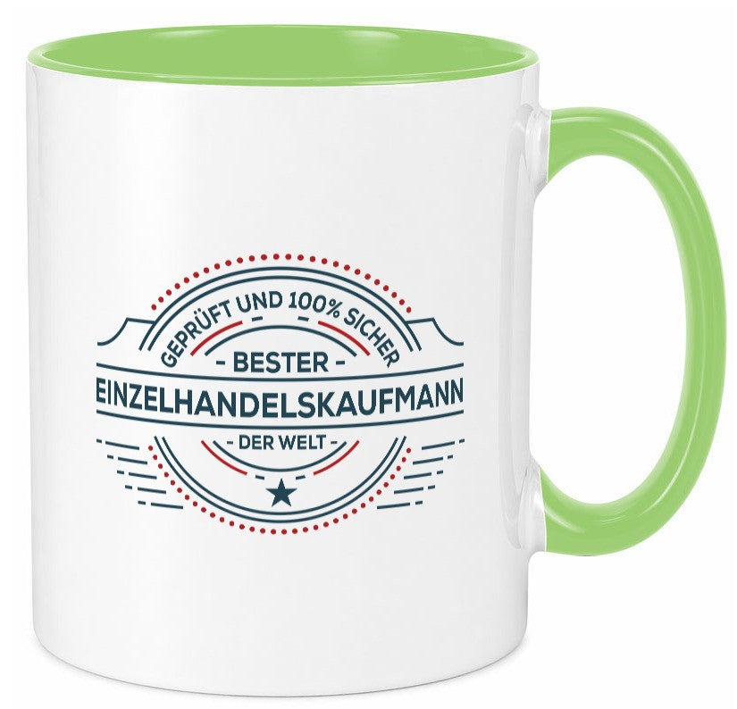 Geprüft und sicher: Einzelhandelskaufmann | Einzelhandel Humor Geschenkidee Tasse