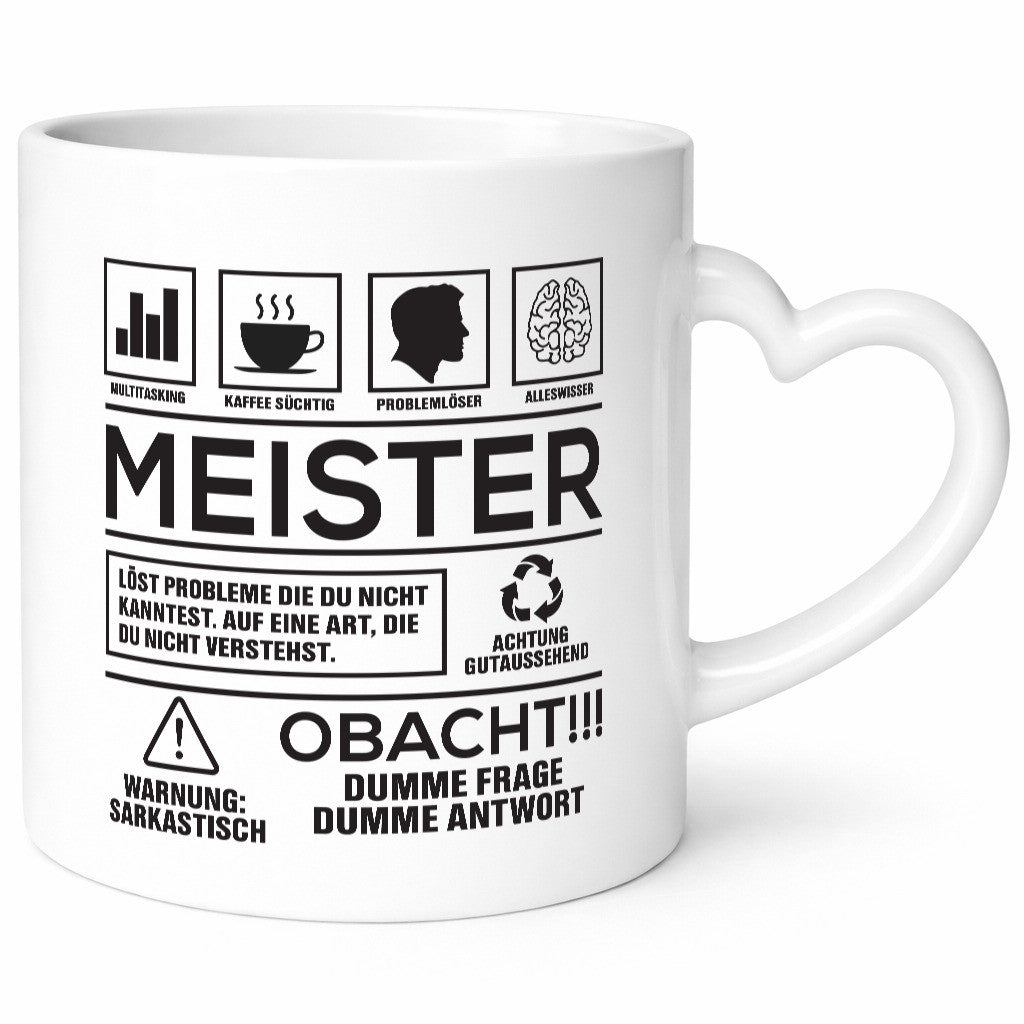 Achtung Probleme Meister | Meisterbrief lustig Humor Geschenkidee Geschenk Tasse