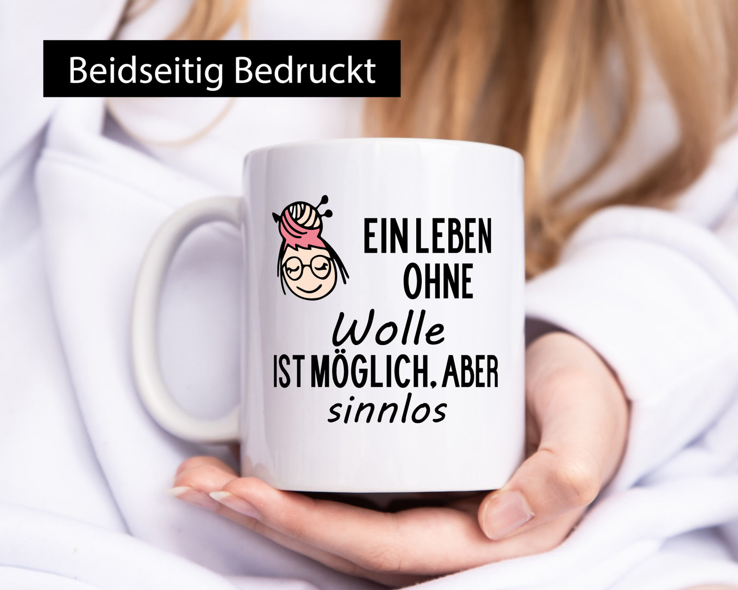 Leben ohne Wolle möglich aber Sinnlos Geschenkidee Humor Tasse