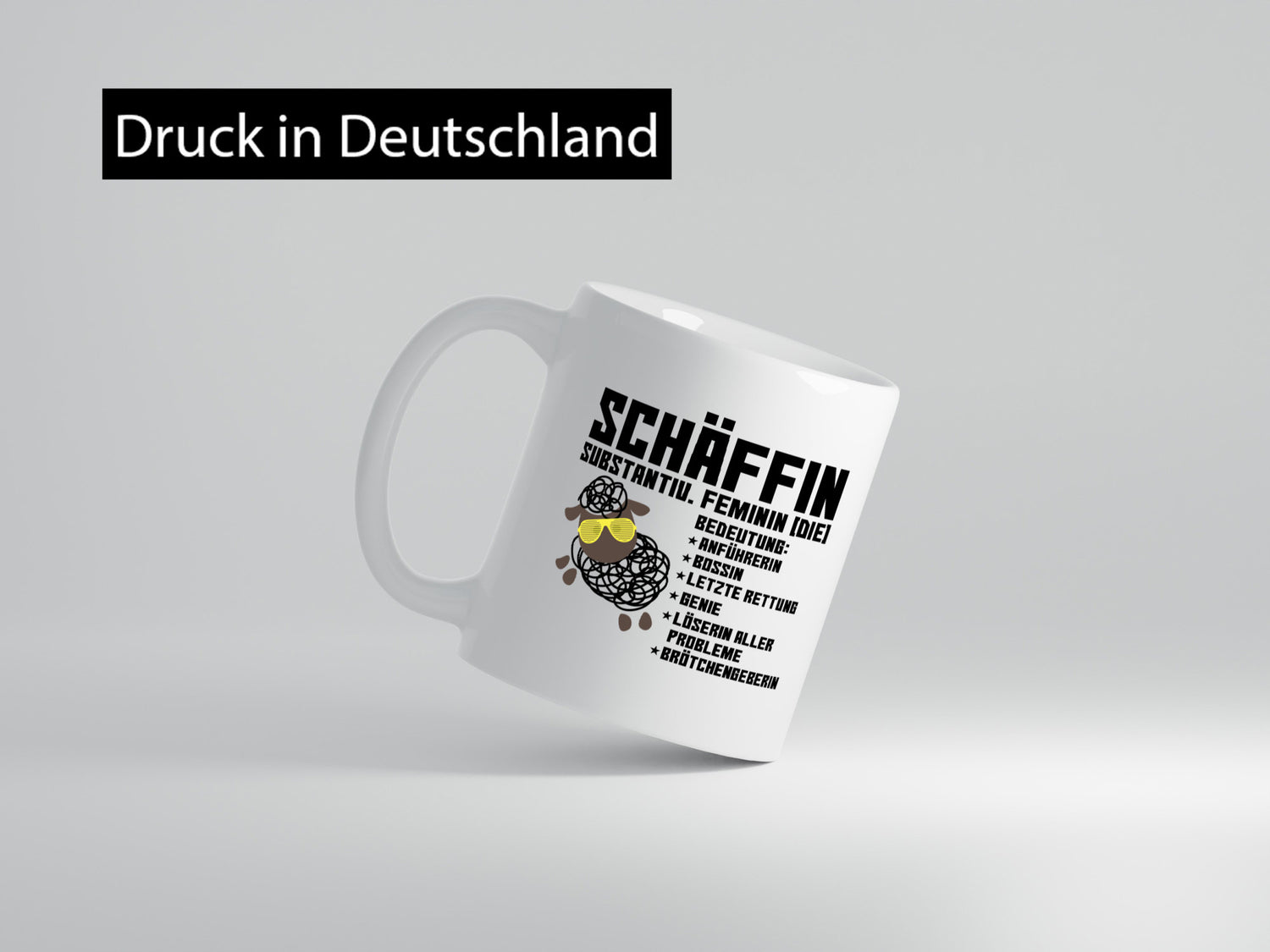 Schäffin | Chefin Büro| Arbeit lustiges Schaf mit Tasse Geschenkidee Kollegen