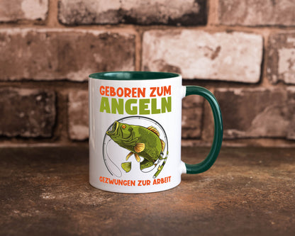 Geboren zum Angeln | Angler Tasse Fischer Spruch Humor Geschenkidee