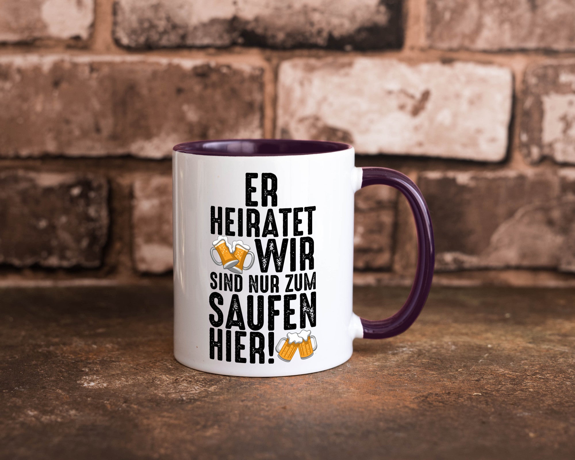 JGA | Er heiratet Junggesellenabschied Polterabend v2 lustiger Spruch Geschenk