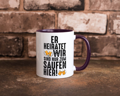 JGA | Er heiratet Junggesellenabschied Polterabend v2 lustiger Spruch Geschenk
