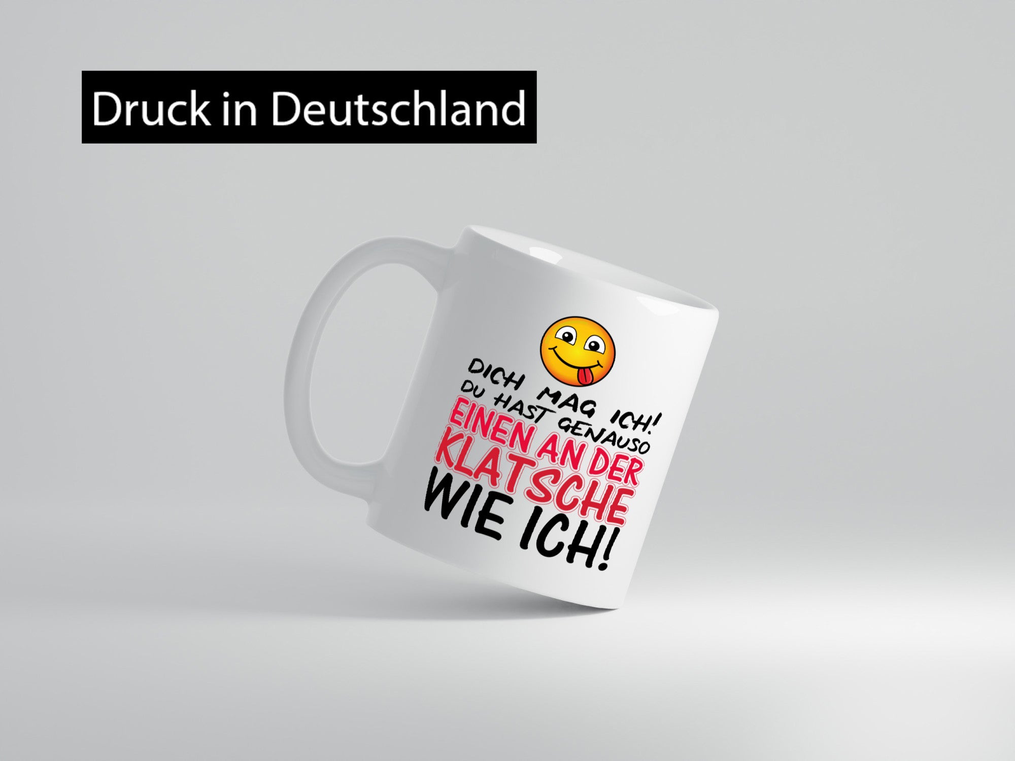 Einen an der Klatsche lustig Humor Geschenkidee Geschenk Tasse