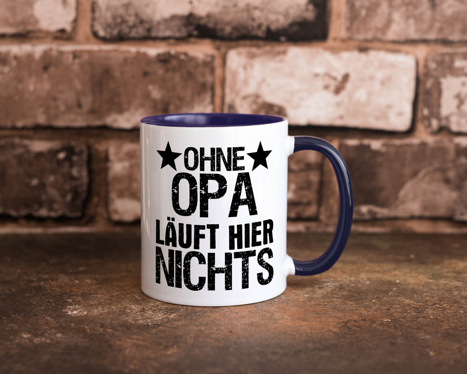Ohne Opa läuft hier nichts | Sterne Geschenkidee Familie Humor Tasse
