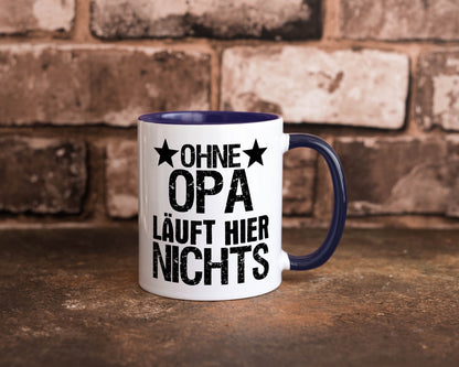 Ohne Opa läuft hier nichts | Sterne Geschenkidee Familie Humor Tasse