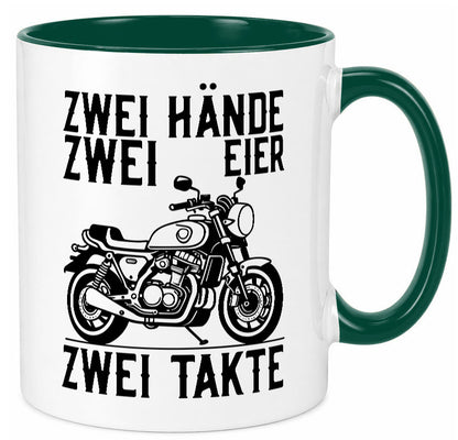 Zwei Hände | Zweitaktmotor Motorrad Moped Biker Geschenkidee Humor Tasse