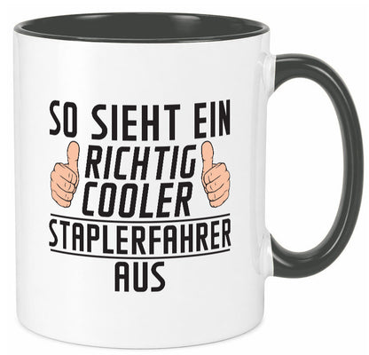 Richtig Cooler Staplerfahrer | Gabelstapler Fahrer Humor Geschenkidee Tasse