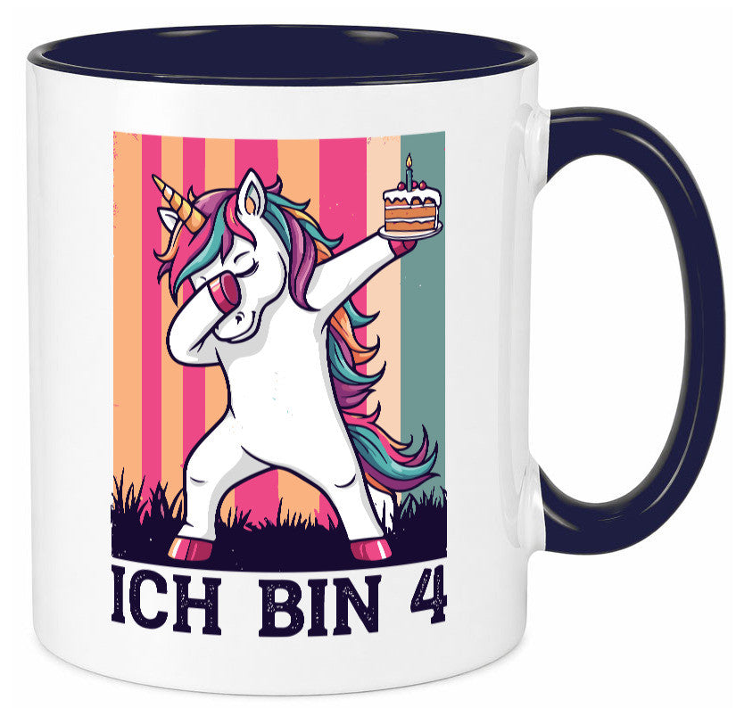 4 Geburtstag | Einhorn Damping Mädchen lustig Geschenkidee Geschenk Tasse