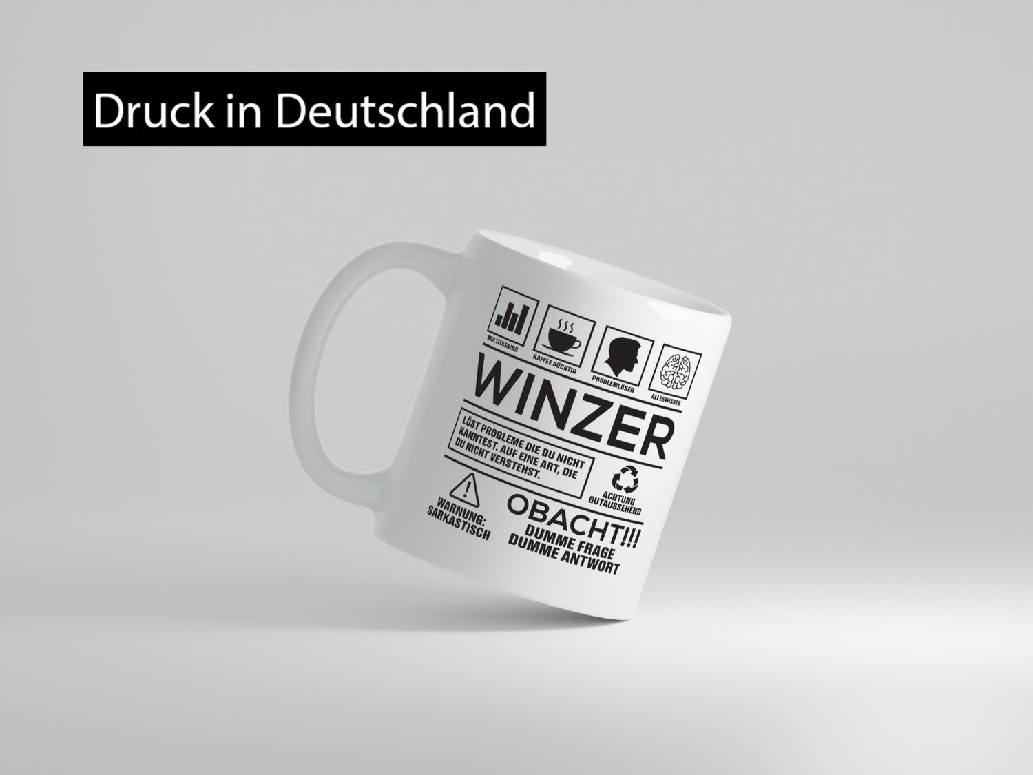 Achtung Probleme Winzer | Weinbauer Wein Geschenkidee Humor Tasse