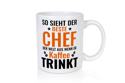 Kaffee trinkt: Chef | Führungskraft Vorgesetzter Humor Arbeit Kollegen Büro