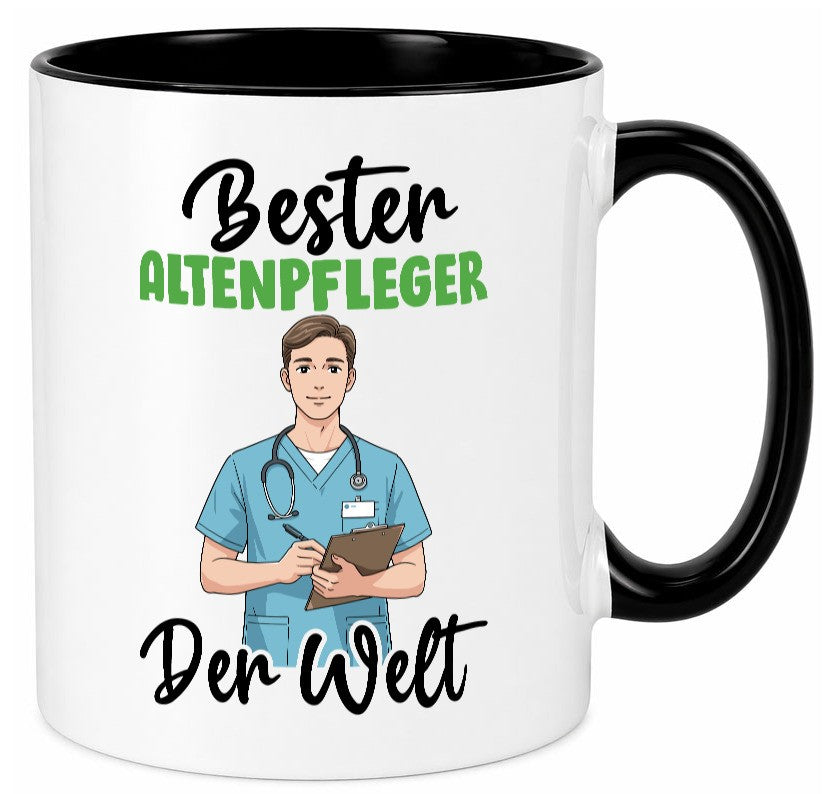 Bester Altenpfleger | Pflegepersonal lustiger Spruch Geschenk Humor Tasse