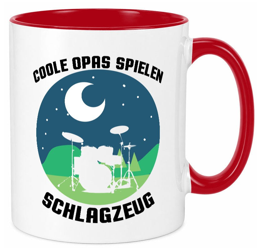 Coole Opas spielen Schlagzeug | Mond lustig Familie Geschenkidee Geschenk Tasse